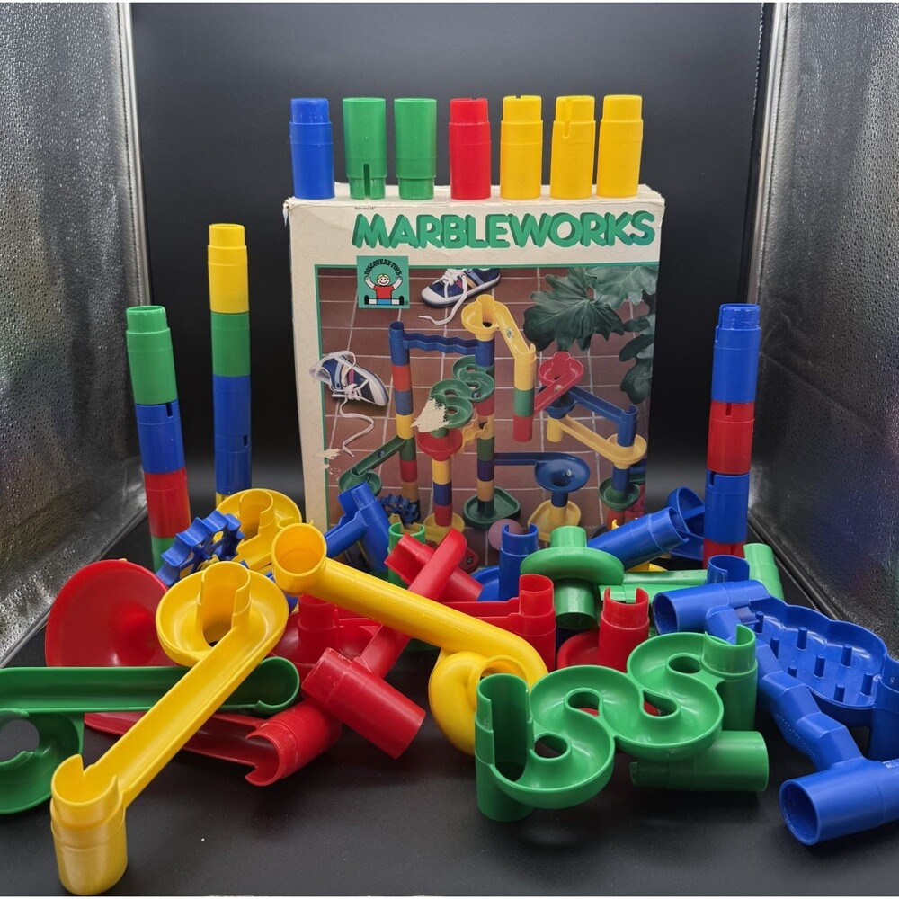Vtg Marbleworks Discovery Toys Educational No. 387 Lot of 39 Pieces No Marbles
